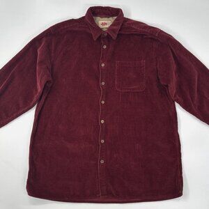 Field N Forest Corduroy Shirt Mens 2XLT Tall Red Button Shacket Lumberjack L/S